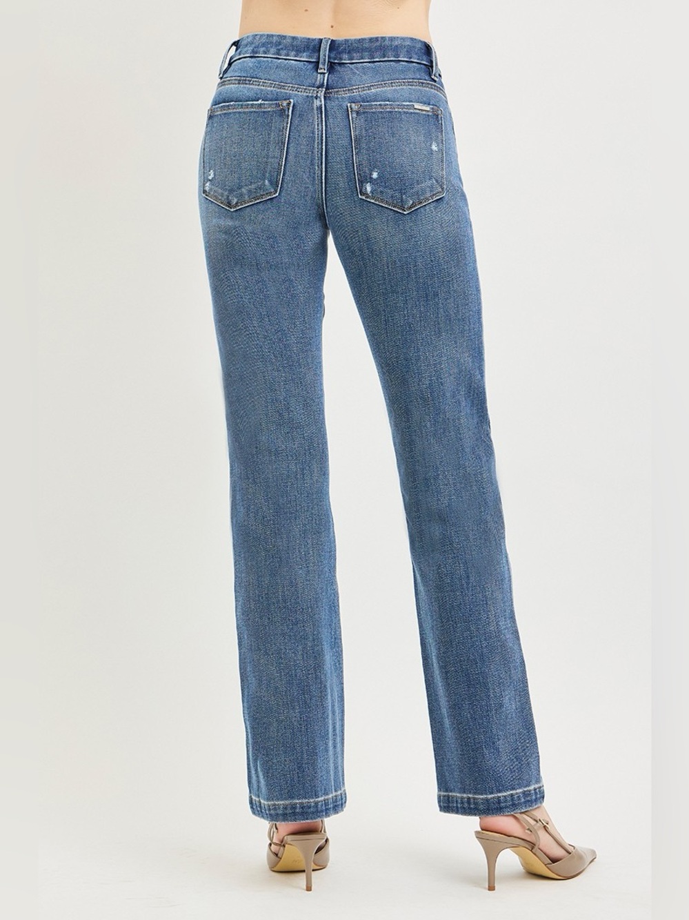 RISEN Tummy Control 4way Stretch Mid Rise Straight Crease Line - Picture 5 of 7